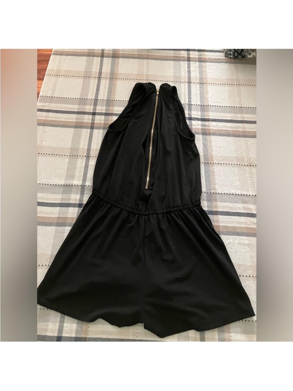 Ambiance Black Sleeveless Romper with Back Zip